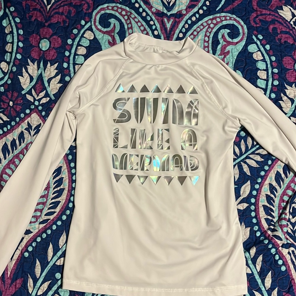 Cat and Jack (girls large) “Swim like a mermaid” swim shirt